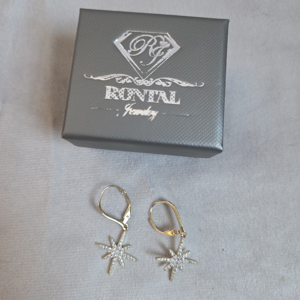 Gold Starburst Dangle Earrings